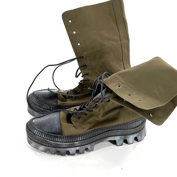 Free People Goldie Lug Combat Boots 10 40 NWOT Olive Green Ankle Lace Up 90s Y2K - Picture 5 of 10